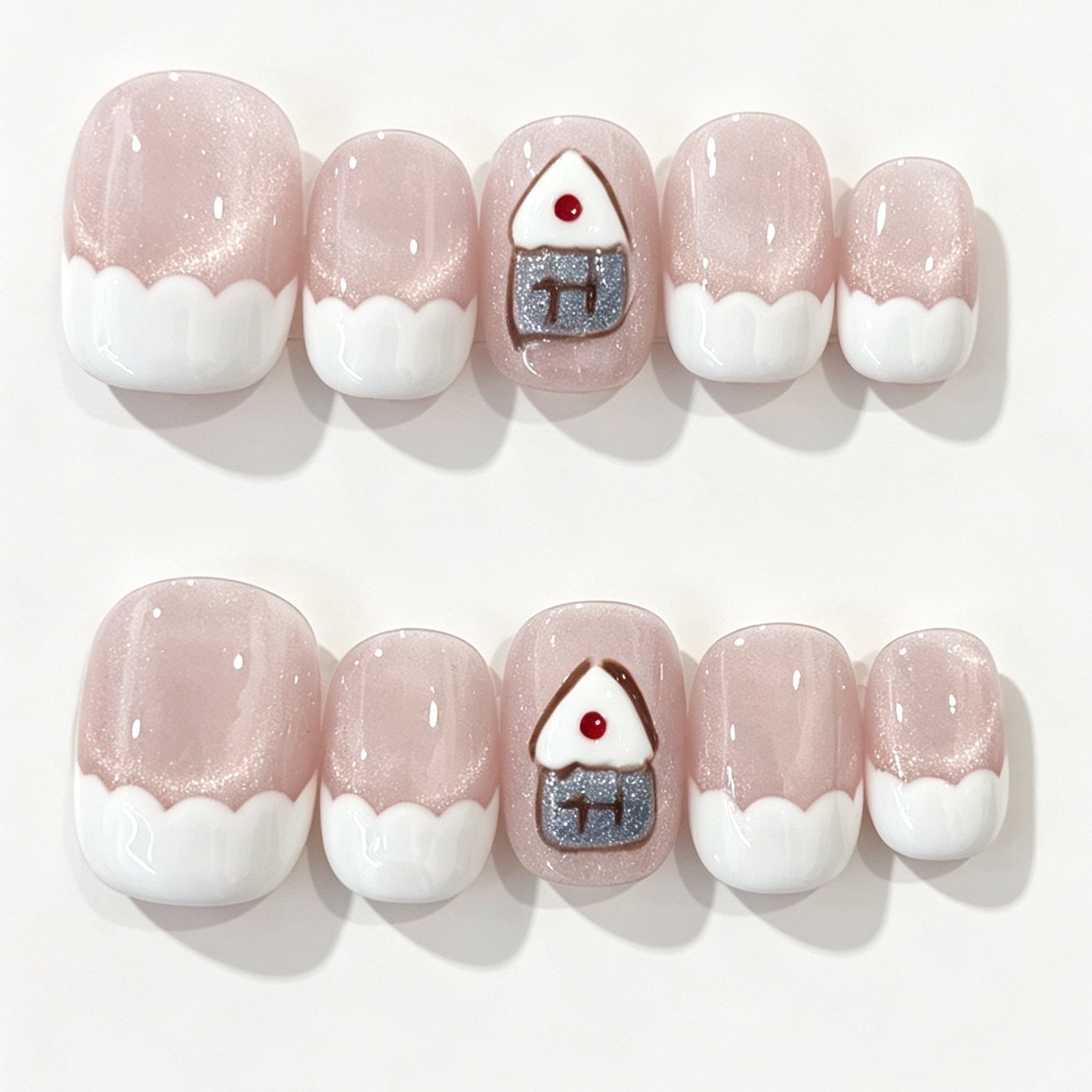 White French Cottage Short Square Press-On Nails